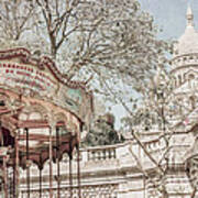 Carousel Sacre Coeur Art Print