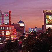 Casinos At Twilight, Las Vegas, Nevada Art Print