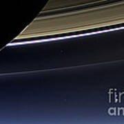 Cassini View Of Saturn And Earth Art Print