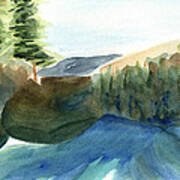 Cauterskill Falls Watercolor By Frank Bright Art Print