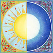 Celtic Equinox Sun And Moon Art Print