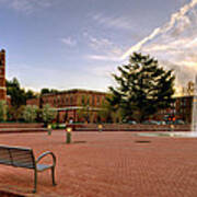 Central Plaza Bench At Wcu Art Print