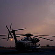 Ch-53 At Sunset In Afghanistan Art Print