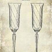 Champagne Flute Patent Drawing Art Print