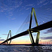 Charleston Ravenel Bridge Sunset Art Print