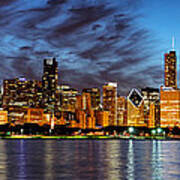 Chicago Evening Reflections Art Print