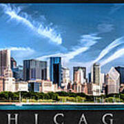 Chicago Skyline Panorama Poster Art Print