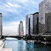 Chicago - View From Michigan Avenue Bridge Art Print