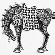Chinese Horse - Zentangle Art Print