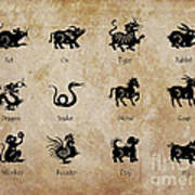 Animals Of The Chinese Zodiac Art Print