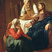 Christ In The House Of Martha And Mary Art Print