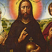 Christ The Redeemer With The Virgin And St. John The Evangelist, Central Panel From The Triptych Art Print
