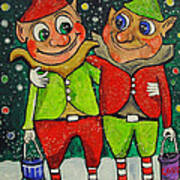 Christmas Elves Art Print