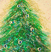 Christmas Tree Gold By Jrr Art Print
