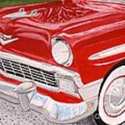 Chrome King 1956 Bel Air Art Print