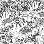 Chromed Flowers Art Print