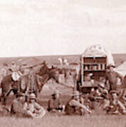 Chuckwagon And Cowboys, 1887 Art Print