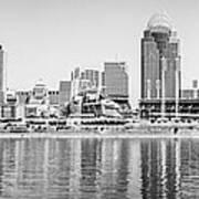 Cincinnati Panorama Black And White Picture Art Print