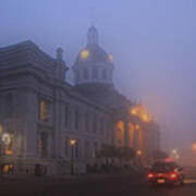 City Hall In Fog Art Print