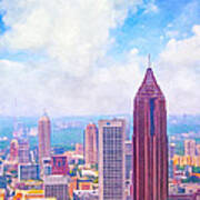 Classic Atlanta Midtown Skyline Art Print
