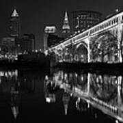 Cleveland Reflections In Black And White Art Print