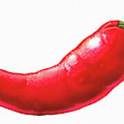 Close Up Of Single Red Chili Pepper Art Print