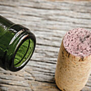 Close Up Of Wine Bottle And Cork Art Print