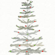 Coastal Holiday Tree Ii Red Art Print
