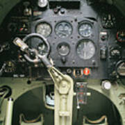 Cockpit Controls Of A Spitfire Fighter Art Print
