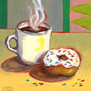 Coffee And Donut Art Print
