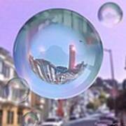 Coit Tower In A Bubble And Purple Sky Art Print