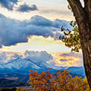 Colorado Rocky Mountain Twin Peaks Autumn View Art Print