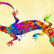 Gecko Watercolor Art Art Print