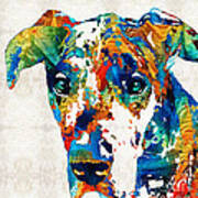 Colorful Great Dane Art Dog By Sharon Cummings Art Print
