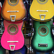 Colorful Mexican Guitars Art Print