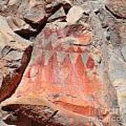 Colorful Native American Pictograph Petroglyphs Near Gila Cliff Dwellings Square Format Art Print