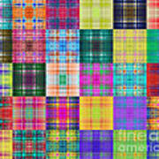 Colorful Plaid Diptych Panel 2 Art Print