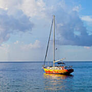 Colorful Sailing Boat, Saint Lucia Art Print