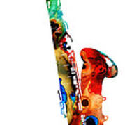 Colorful Saxophone By Sharon Cummings Art Print