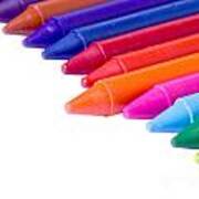 Colorful Wax Crayons Art Print