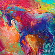 Contemporary Vibrant Horse Painting Art Print