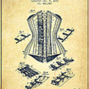 Corset Patent From 1890 - Vintage Art Print
