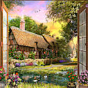 Country Cottage View Art Print