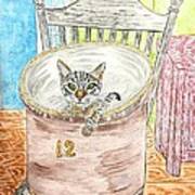 Country Crock Cat Art Print