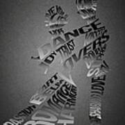 Couple Dance Typography Silhouettes Art Print