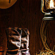 Cowboy Boots At The Ranch Art Print