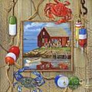 Crab Shack Collage Art Print