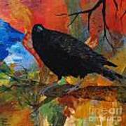 Crow On A Branch Art Print