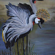 Crowned Cranes Art Print