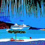 Cruise Ship At Ocho Rios Art Print